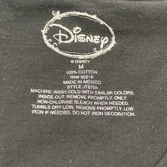 Disney Cinderella Princess Academie Black V-Neck Graphic Tee Shirt - Size M - Picture 5 of 5